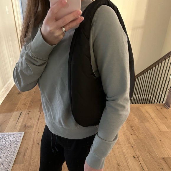 Tory Burch Britten Nylon Puffy Shoulder Bag Black Silver - Picture 10 of 13